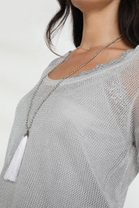 Metalic Mesh Knit Top Made in Italy