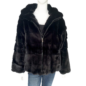 Jacket - Faux Rabbit Fur, Soft Charcole Luxurious