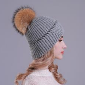 Load image into Gallery viewer, Beanie Box Swathe Wool Blend with Removable Pom Pom White
