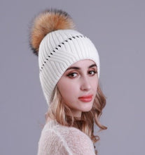 Load image into Gallery viewer, Beanie Box Swathe Wool Blend with Removable Pom Pom Black
