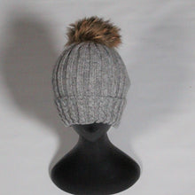 Load image into Gallery viewer, Beanie Soft Wool Blend Relaxed-Removable Pom Pom- Black

