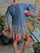 Load image into Gallery viewer, Romantic Flamingo Blue Lace Dress
