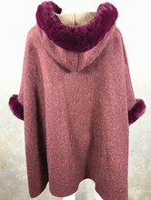 Load image into Gallery viewer, Cape Faux Fur Hood and Arms - Burgandy
