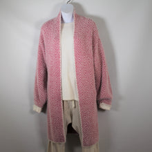 Load image into Gallery viewer, Cardigan Long Sleeve Knit wool Blend Zigzag Pattern Pink