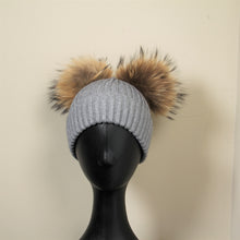 Load image into Gallery viewer, Beanie Child Double Pom Pom Navy
