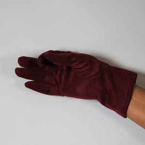 Glove Faux Suede Chocolate