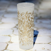 Load image into Gallery viewer, Set 6 - Shot Glass - Gold Frost - Flower Pattern