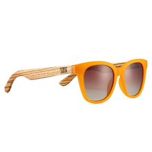 Load image into Gallery viewer, Sunglasses - LILA GRACE IVORY BURNT ORANGE-  Brown Graduated Lens and White Maple Arms- Adult
