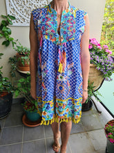 Load image into Gallery viewer, Summer Days Silky Midi Embroidered Shift Dress