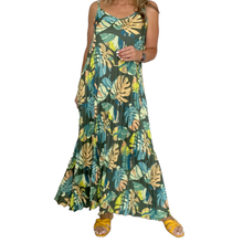 Load image into Gallery viewer, Palm Printed Pleated Stunning Maxi Summer Dress