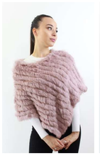 Load image into Gallery viewer, Poncho - Rabbit Fur - Soft Grey
