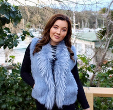 Load image into Gallery viewer, Rabbit Fur vest -with Raccoon Front - Military Green