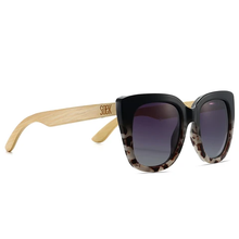 Load image into Gallery viewer, Sunglasses RIVIERA BLACK IVORY TORTOISE - Sustainable Wood Sunglasses with Brown Graduated Polarised Lens and Walnut Arms