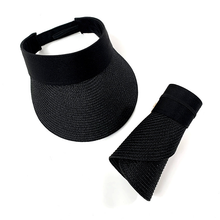 Load image into Gallery viewer, Hat - Roll Up Sun Visor - Black