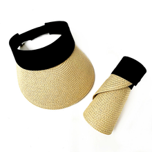 Load image into Gallery viewer, Hat - Roll Up Sun Visor - Black