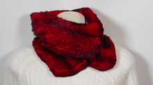 Load image into Gallery viewer, Scarf Luxury soft warm Rex rabbit neck roll Black Red Colour

