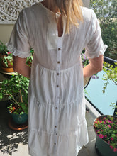 Load image into Gallery viewer, Embroidered White Simple Summer Dress
