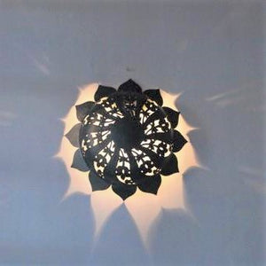 Wall Light - Sun Flower Shape - Matte Black