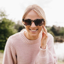 Load image into Gallery viewer, Sunglasses - Zahra -OPAL TORT - Polarised Wooded Sunglasses with Nude Tortoise Frame with Brown Graduated Lens and White Maple Arms