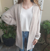 Load image into Gallery viewer, Cardigan Long Sleeve Knit wool Blend Zigzag Pattern Pink