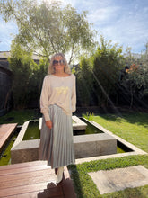 Load image into Gallery viewer, Animale - Suede metalic feel pleated skirt - Silver