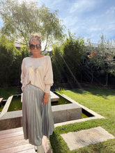 Load image into Gallery viewer, Animale - Suede metalic feel pleated skirt - Silver