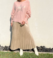 Load image into Gallery viewer, Animale - Suede metalic feel pleated skirt - Silver Leopard