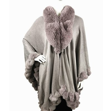 Load image into Gallery viewer, Cape - Faux Fur- Light Grey
