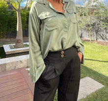 Load image into Gallery viewer, Sorrento Cuff Sleeve, Silky Satine Shirt - Gun Metal Grey (3 piece set available)