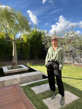 Load image into Gallery viewer, Sorrento Cuff Sleeve, Silky Satine Shirt - Olive (3 piece set available)