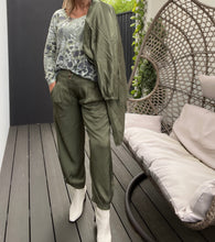 Load image into Gallery viewer, Channel Silky Balloonesque Pant - Military Green (3 piece set available)