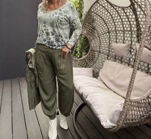 Load image into Gallery viewer, Channel Silky Balloonesque Pant - Military Green (3 piece set available)