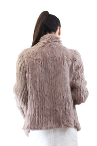 Jacket - Luxury soft rabbit fur - mid long Soft Pink
