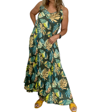Load image into Gallery viewer, Palm Printed Pleated Stunning Maxi Summer Dress