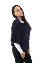 Load image into Gallery viewer, Poncho - Rabbit Fur - Black
