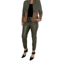 Load image into Gallery viewer, Pranzo - Vegan Leather plain Jogger - Black