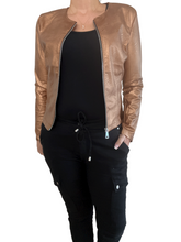 Load image into Gallery viewer, Vespa - Vegan Lather Jacket - Soft and Zip up - Metalic Gold
