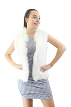 Load image into Gallery viewer, Rabbit Fur vest -with Raccoon Front - Beige