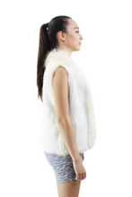 Load image into Gallery viewer, Rabbit Fur vest -with Raccoon Front - Beige