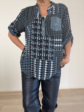 Load image into Gallery viewer, Classic Boyfriend Shirt Edgy Zigzag Print

