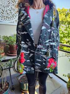 The Kimono Jacket -  Smiley Cotton Drawstring Jacket