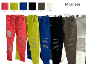 Milanese - Sequin Patch Stretch Jogger
