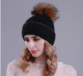 Load image into Gallery viewer, Beanie Box Swathe Wool Blend with Removable Pom Pom Black
