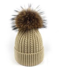 Load image into Gallery viewer, Beanie Spiral Ribbed Pattern Wool Blend with Removable Pom Pom Mustard
