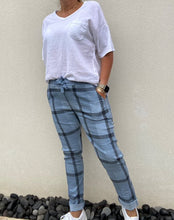 Load image into Gallery viewer, Burberry Check Cotton Stretch Pants - Grey
