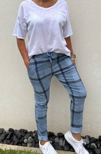Load image into Gallery viewer, Burberry Check Cotton Stretch Pants - Grey

