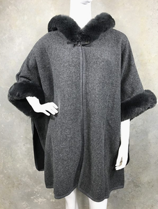 Cape Faux Fur Hood and Arms - Camel