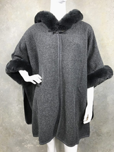 Load image into Gallery viewer, Cape Faux Fur Hood and Arms - Navy
