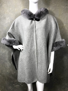 Cape Faux Fur Hood and Arms - Burgandy