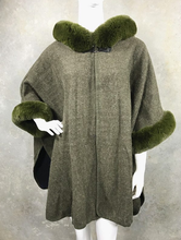 Load image into Gallery viewer, Cape Faux Fur Hood and Arms - Military
